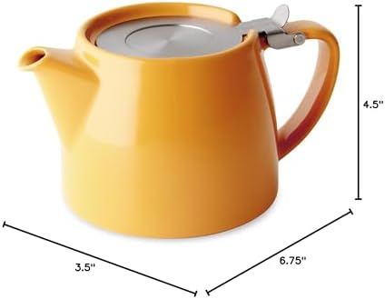 FORLIFE Stump Teapot with SLS Lid and Infuser, 18-Ounce, Mandarin - Image 4