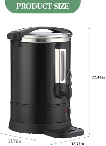 100-Cup (14L) Commercial Coffee Urn – Stainless Steel Electric Hot Beverage Dispenser with Fast Brew & Double-Wall Insulation, Easy to Clean for Large Events, Catering, Churches, and Gatherings - Image 2