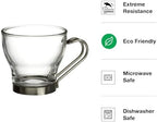 Bormioli Rocco Oslo Espresso Glass Cups 4 Set 3.75 Oz | Tempered Glass, Ergonomic Stainless Steel Handles, Dishwasher Safe, For Espresso, Coffee, Tea - Image 4