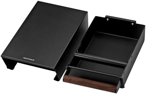 Normcore Espresso Knock Box, Under Grinder Knock-out Drawer with Walnut Wood Hand, Shock Absorbing Removable Knock Bar and Non-Slip Base, 304 Stainless Steel, Size: M - Image 4