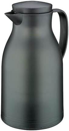 Cilio Monza Insulated Tempered Glass Core Beverage Server-Hot/Cold Carafe-Coffee Pitcher, Black, 34-Ounce by cilio