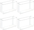 mDesign Plastic Adhesive Mount Storage Organizer Container for Kitchen or Pantry Wall Organization - Space Saving Holder for Sandwich Bags, Foil - 11" Wide - Ligne Collection - 4 Pack - Clear by mDesign