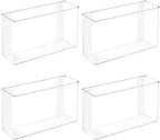 mDesign Plastic Adhesive Mount Storage Organizer Container for Kitchen or Pantry Wall Organization - Space Saving Holder for Sandwich Bags, Foil - 11" Wide - Ligne Collection - 4 Pack - Clear by mDesign