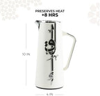 Insulated Carafe Flask 1L For Coffee, Tea & Hot Beverages, Double Wall Stainless Steel Build, Spill Resistant Lid, Portable Serving Pitcher, Long Heat Hold, Gift Idea by Otantik (Pearl White & Silver) - Image 3