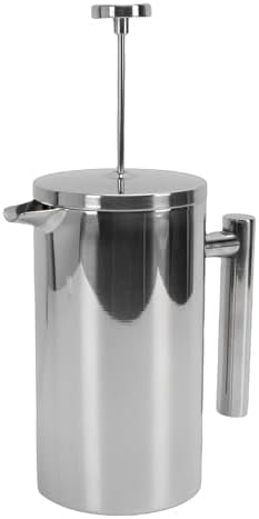 Stainless Steel French Press Coffee Maker, Double Wall Insulated Rustproof for Camping Office Home with U Shaped Spout No Drip (1000ml) - Image 5