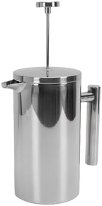 French Press Coffee Maker, Rustproof 304 Stainless Steel Double Layer Insulated Coffee Pot, Stainless Steel French Press with Dishwasher Safe U Shaped Spout for Home Office Camping (1000ml) - Image 2