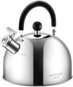 304 Stainless Steel Whistling Tea Kettle 3.17 Quart/3L Tea Pot by MAXCOOK