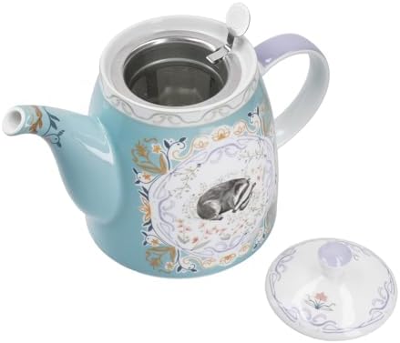 London Pottery Classic Ceramic Bell -shaped Teapot, 1 Litre (33.8 Fl oz), Badger Cocoon, Stainless Steel Tea Infuser, English Style Tea Pot for Afternoon Tea - Image 3