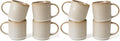 famiware Coffee Mug Set for 4, Star 12 oz Catering Mugs Cup Set with Handle for Coffee, Tea, Cocoa, Milk - Ceramic Stoneware Drinkware Set, Cappuccino White (Pack of 2) by Famiware