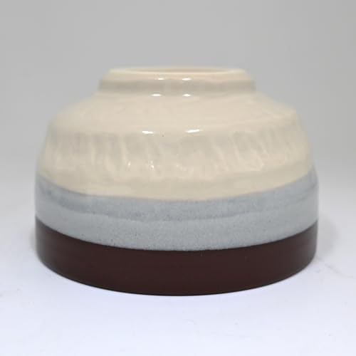 Urban Tokyo Authentic Minoware Porcelain Matcha Bowl Chawan 4.75" Diameter Handmade in Japan, Traditional Mino-Yaki Ceramic Tea Ceremony Bowl, Reactive Glaze Designs (Top Wine) - Image 5