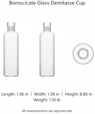 High Borosilicate Glass Demitasse Cup with Lid and Measurement Marks, Durable Espresso Vessel for Home and Office Use - Image 7