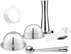 Compatible With Delonghi，ENV135 Stainless Steel Refill Pod Filter,Compatible With Nespresso，Reusable Capsule Coffee Pod GCA1(2pod tamper s d) by Unknown
