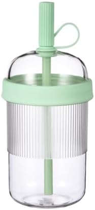 Reusable High-Clarity Copolyester Tumbler with Straw and Cap, 18oz Portable Coffee Mug with Ribbed Grip, Travel Cup for Office and Car - 540ml Multiple Colors (Green) by Unknown