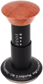 Calibrated Spring Loaded Coffee Tamper with 3.9 Inch Aluminum Stainless Steel Waffle Base and Wood Handle for Baristas and Espresso Enthusiasts (53mm) - Image 4