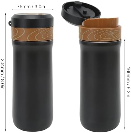 Portable French Press Coffee Maker and Travel Mug Combo, Stainless Steel Insulated, with Coffee Grounds Filter, for Outdoor Adventures and Morning Commutes - Image 7