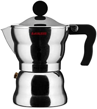 Alessi AAM33/3 - Design Espresso Coffee Maker, Aluminum and Thermoplastic Resin, 3 Cups, Black Handle by Alessi