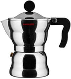 Alessi AAM33/3 - Design Espresso Coffee Maker, Aluminum and Thermoplastic Resin, 3 Cups, Black Handle by Alessi