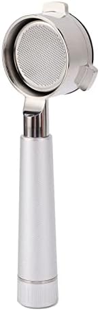 TOPINCN Coffee Portafilter 54mm Bottomless Portafilter Stainless Steel Aluminum Alloy Single Layer Superfine Hole Filter with Frosted Handle for 8 Series (Silver) - Image 7