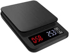 Unomor 5kg Digital Kitchen Scale with Timer Capacity Precision Weighing Scale for Cooking and Baking USB Powered Multifunctional with Led Display Black by Unomor