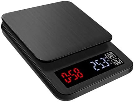 Unomor 5kg Digital Kitchen Scale with Timer Capacity Precision Weighing Scale for Cooking and Baking USB Powered Multifunctional with Led Display Black by Unomor