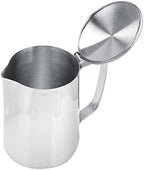 Stainless Steel Pitcher, 350ml Milk Pitcher with Lid，Stainless Steel Coffee Cup Mug Milk Frothing Jug for Latte Coffee Art for Office Kitchen (4.13in Height) (Pack of 2) - Image 7