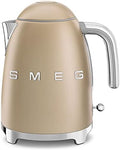 SMEG KLF03 Electric Kettle 1.7L (7 Cup), Retro Hot Water Boiler for Tea & Coffee, Fast Boiling, Auto Shut-Off, Soft Open Lid, 360° Swivel Base Countertop Kettle – Matte Champagne by Unknown