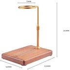 Adjustable Pour Over Coffee Dripper Stand with Wooden Base and Aluminum Alloy Frame Detachable Filter Holder for Cafes and Home Brewing(goldA) - Image 2