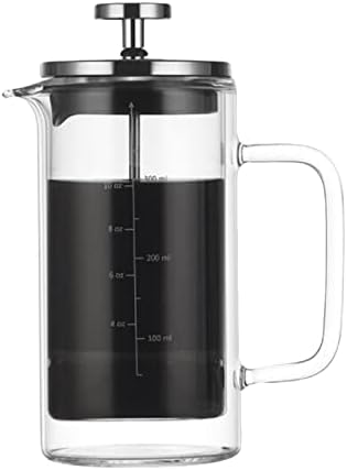 Decdeal Double Walled French Coffee Maker Borosilicate Glass Coffee Pot by Decdeal