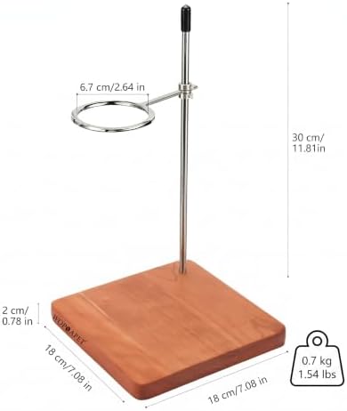 Pour Over Stand with Cherry Wood Base & Stainless Steel 360° Adjustable Coffee Filter Holder - Coffee Dripper Station for V60, Chemex & Glass Funnels - Home Barista Brew Station(Stand Only) - Image 7