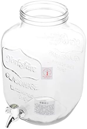 Cold Brew Coffee Maker Glass Drink Dispenser with Metal Tap and Leakproof for Iced Coffee Tea Lemonade Juice Fermenting Suitable for Kitchen, 4L Style 1 - Image 3