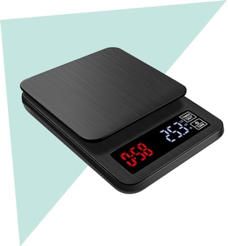 HEALLILY 5kg Electronic Coffee Scale Timer High Precision Digital Kitchen Food Scale for Cooking Baking Capacity USB Powered Black for Espresso Grain Weighing - Image 3