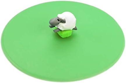 LURCH Germany Silicone Reusable Coffee & Tea Mug Lid | Glass Cup Cover | Anti-dust And Camping & Outdoor Suction Seal | For Hot and Cold Beverages | Set of 3 - Green (Farm Animals Theme) - Image 6