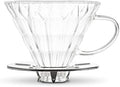 4 Cup Glass Dripper by Yama Glass I Pour Over Coffee Dripper with Cone Shape I Made of Thick, Heat Resistant Glass I Coffee Glass Dripper with Glass Handle, Shining Base by Yama+Glass+