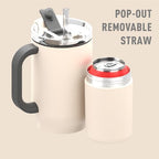 asobu DUPLEX 2-in-1 Travel Mug and Beer Can Holder Enjoy hot and cold drinks simultaneously -22 oz Hot Coffee or Tea Tumbler with Attached 12 oz Cold Can Holder for Beer or Soda, white - Image 4
