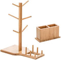 Bamboo Cup Holder Stand Coffee Mug Organizer Rack for Xmas Home by DEARMAMY
