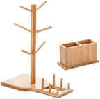 Bamboo Cup Holder Stand Coffee Mug Organizer Rack for Xmas Home by DEARMAMY