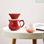 400ml/13.5oz ceramic hand-punched origami drip filter cups are exquisite, fresh and practical for home use-dark green - Image 3