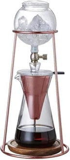 Nispira Modern Iced Coffee Cold Brew Coffee Maker Slow Drip Coffee Machine Stainless Steal Copper Color 400mL Borosilicate Glass by Nispira