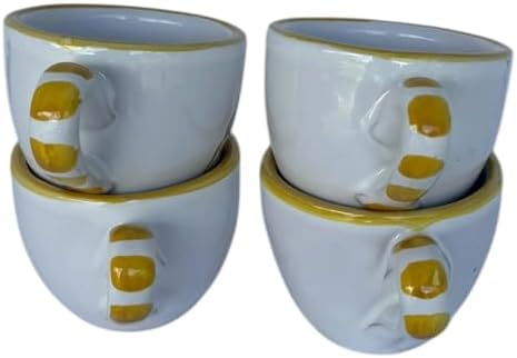Hand Painted Italian Ceramic Espresso Cups Set of 4, 2 oz Lemon & Pomegranate Demitasse Cups, Made in Italy, Lead-Free, Dishwasher & Microwave Safe - Image 5