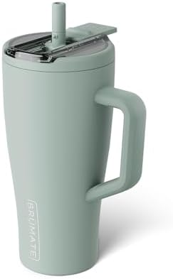 BrüMate Era Flip 30oz Tumbler with 100% Leakproof Covered Straw Lid | Hygienic Covered Straw | Insulated Stainless Steel Water Bottle with Handle | Cup Holder Friendly | BPA-Free (Sage) by Br%C3%BCMate