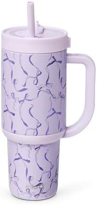 Ello Oasis 30oz Insulated Stainless Steel Tumbler with Straw, Take a Bow by Ello
