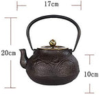 Cast iron teapot,classic tea kettle,1.2L Cast Iron Tea Kettle with Copper Lid, Anti Rust Japanese Tetsubin Teapot for Electric Ceramic Stove as Gift (Color : Orchid) (Color : Orchid) - Image 4