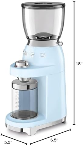 Smeg 50's Retro Style Aesthetic Coffee Grinder, CGF01 (Pastel Blue) - Image 4