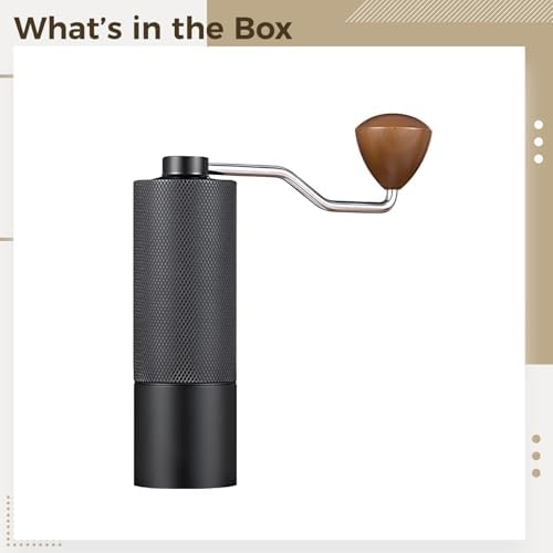Manual Coffee Grinder, Hand Coffee Mill with 420 Stainless Steel CNC Core, 12 Adjustable Settings, Extended Wood Handle, Secure Handle Attachment, Aerospace Aluminum Body for Home, Travel, Camping - Image 3
