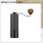 Manual Coffee Grinder, Hand Coffee Mill with 420 Stainless Steel CNC Core, 12 Adjustable Settings, Extended Wood Handle, Secure Handle Attachment, Aerospace Aluminum Body for Home, Travel, Camping - Image 3
