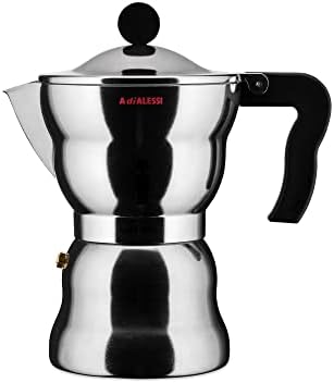 Alessi AAM33/6 - Design Espresso Coffee Maker, Aluminum and Thermoplastic Resin, 6 Cups, Black Handle by Alessi