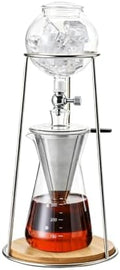 Cold Brew Coffee Maker Stainless Steel and Borosilicate Glass 400ML Slow Drop Technology with Adjustable Flow Rate 2-4 Cups of Iced Coffee Preparation by Unknown
