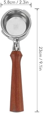 Asixxsix 58mm Bottomless Portafilter, Stainless Steel Dual Ears Handle for GAGGIA Machines, Wooden Bottomless Handle with 58mm Filter Basket, 393g Weight, Fits GAGGIA Baby Classic (F - Image 7