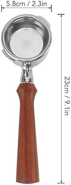 Asixxsix 58mm Bottomless Portafilter, Stainless Steel Dual Ears Handle for GAGGIA Machines, Wooden Bottomless Handle with 58mm Filter Basket, 393g Weight, Fits GAGGIA Baby Classic (F - Image 7