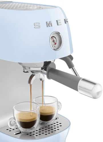 Smeg ECF03 Made in Italy Retro Espresso Machine with Cold Brew, 15 Bar Pump, Thermoblock Heating, Steam Wand, Adjustable Temperature, 47 oz Water Tank- (Pastel Blue) - Image 5
